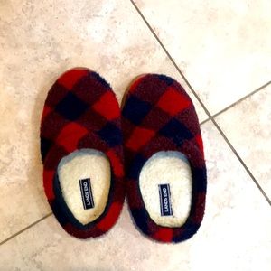 Kids lands end slippers size 5 Black Red